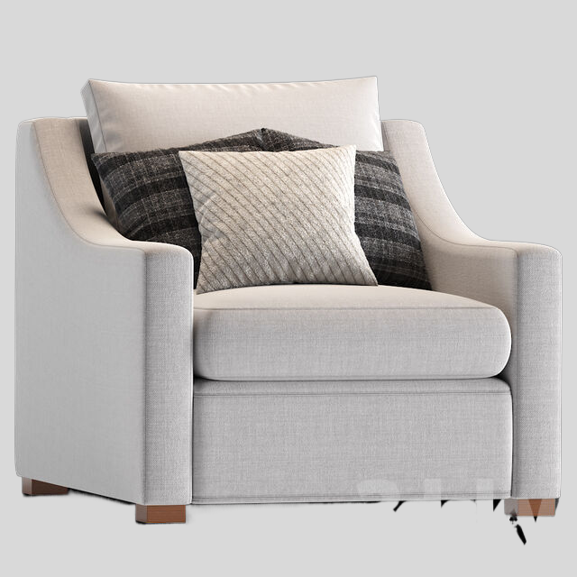 单人沙发3D模型下载-1