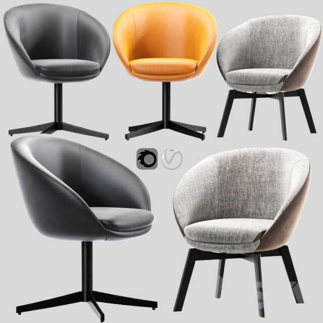 单人沙发3D模型下载-1