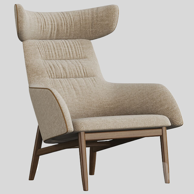 单人沙发3D模型下载-1