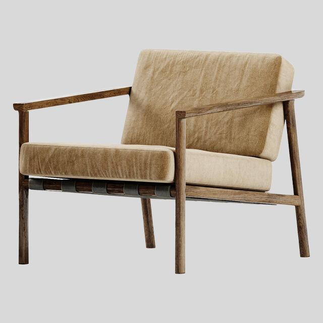 单人沙发3D模型下载-1