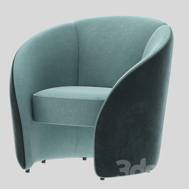 单人沙发3D模型下载-1