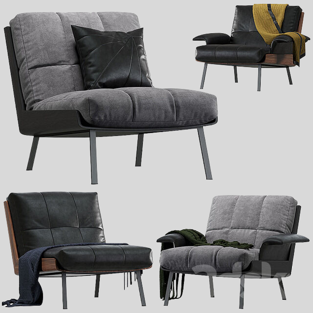 单人沙发3D模型下载-1