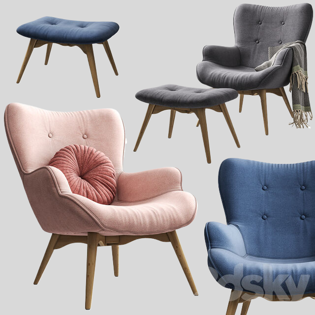 单人沙发3D模型下载-1