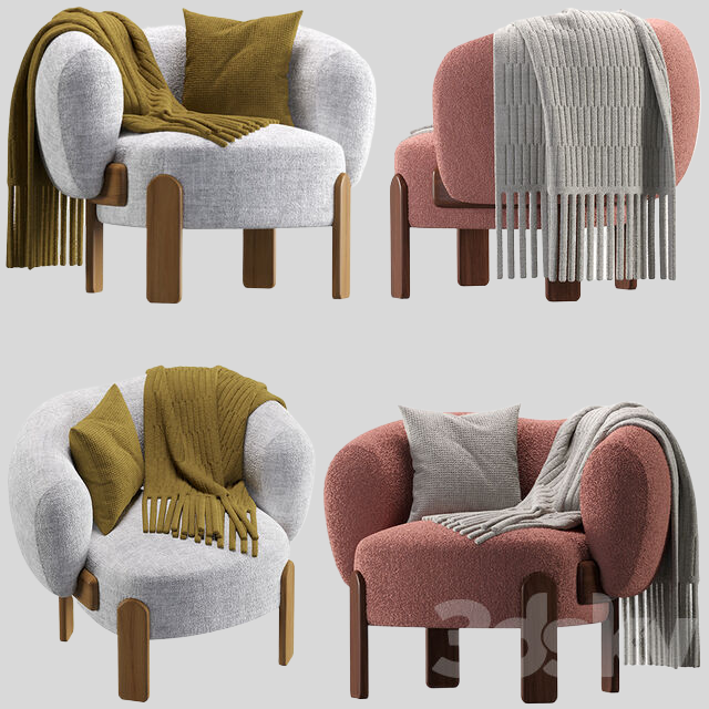 单人沙发3D模型下载-1