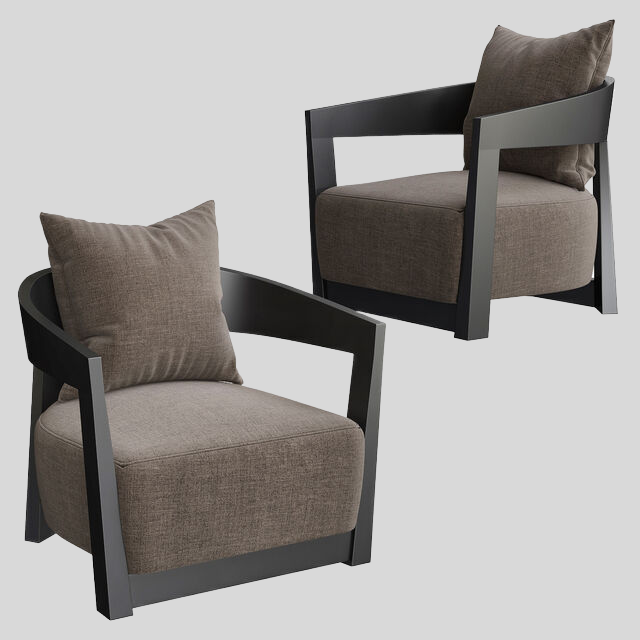 单人沙发3D模型下载-1