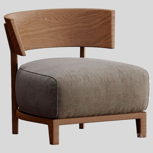 单人沙发3D模型下载-1