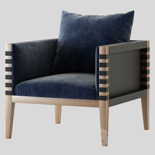 单人沙发3D模型下载-1