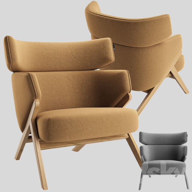 单人沙发3D模型下载-1