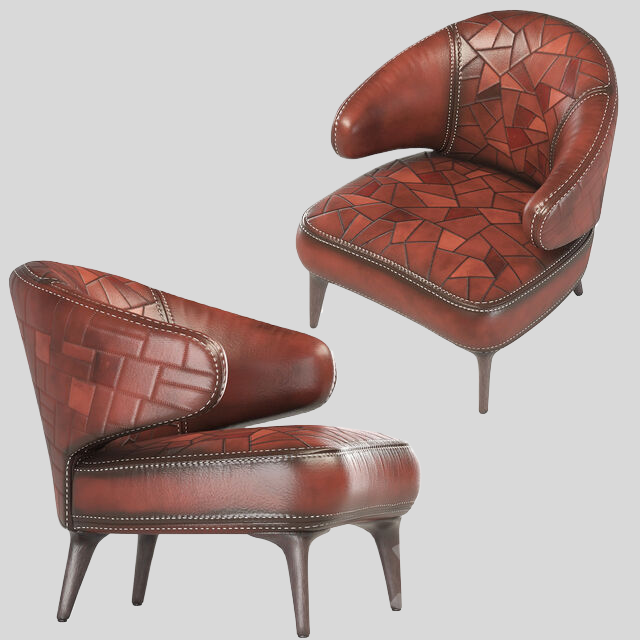 单人沙发3D模型下载-1