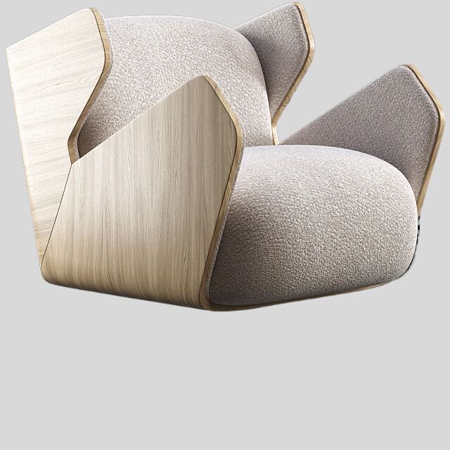 单人沙发3D模型下载-1