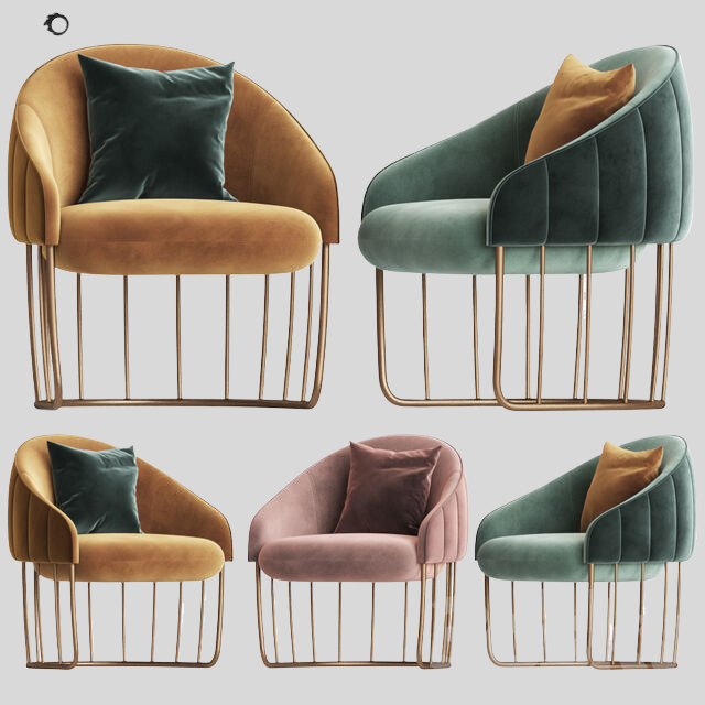 单人沙发3D模型下载-1