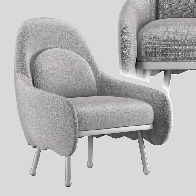 单人沙发3D模型下载-1