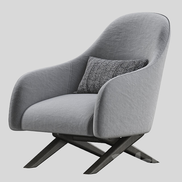 单人沙发3D模型下载-1