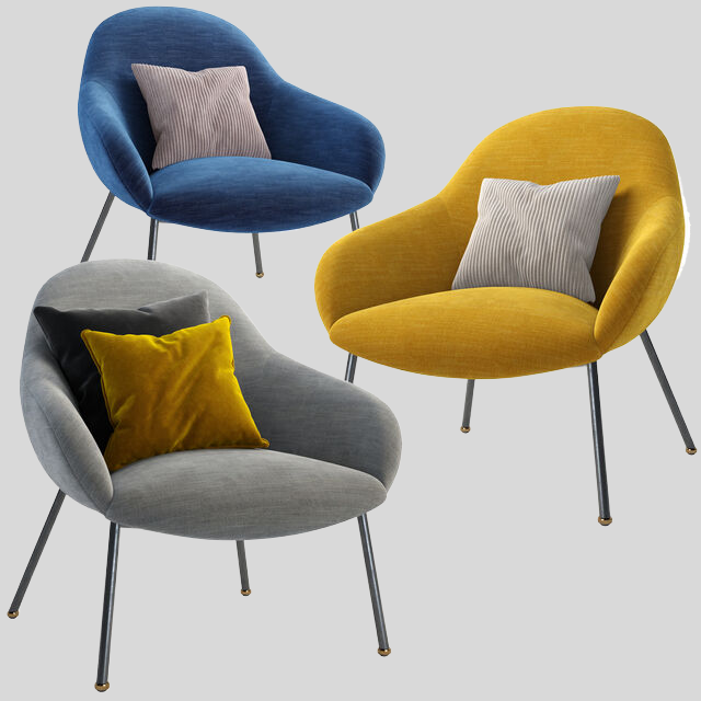 单人沙发3D模型下载-1