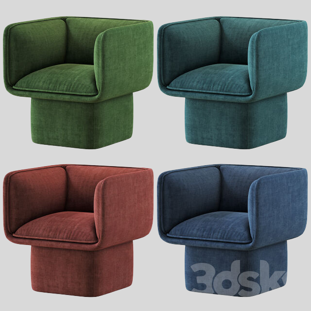 单人沙发3D模型下载-1