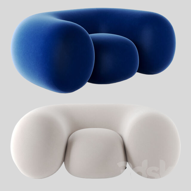 单人沙发3D模型下载-1