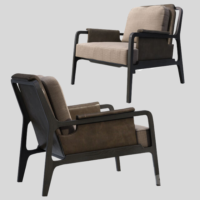 单人沙发3D模型下载-1