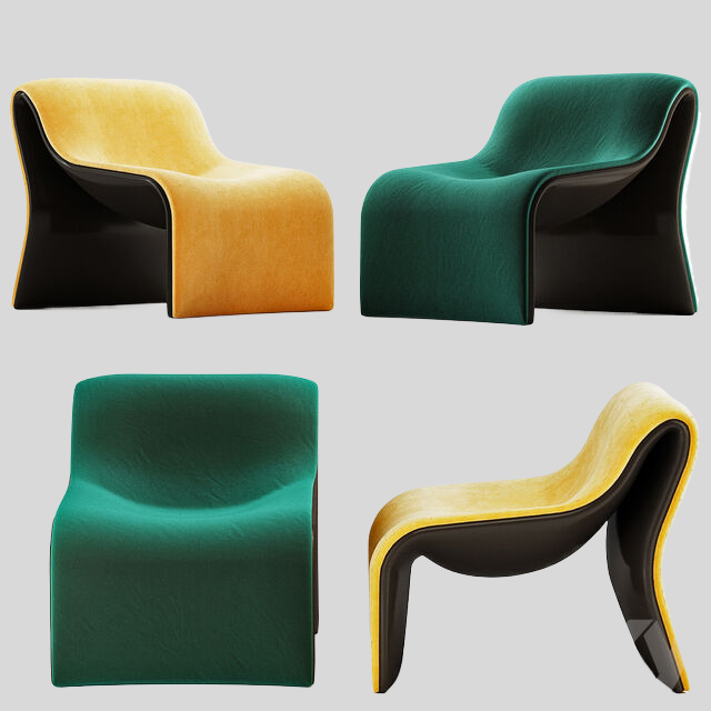 单人沙发3D模型下载-1