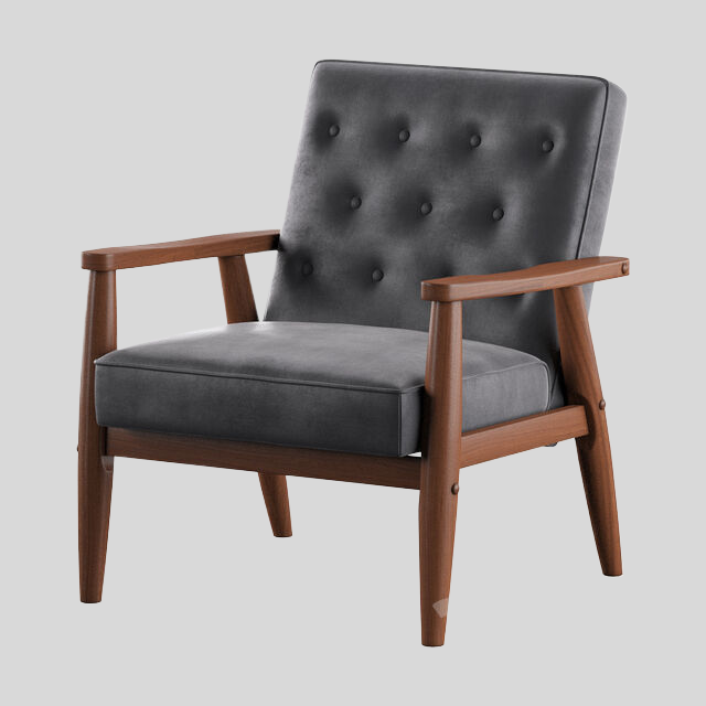 单人沙发3D模型下载-1