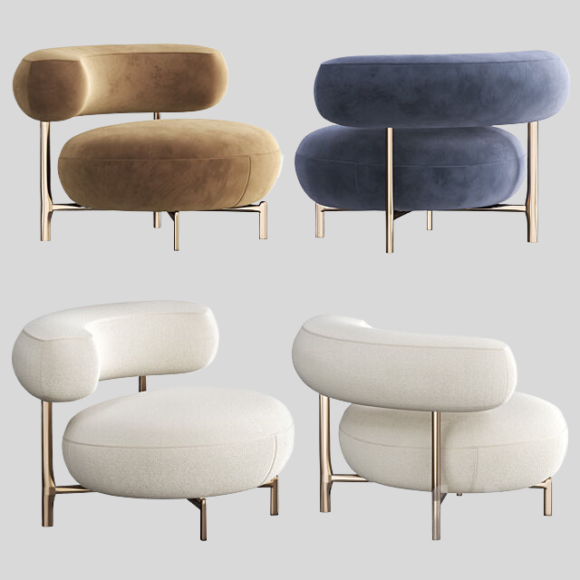 单人沙发3D模型下载-1