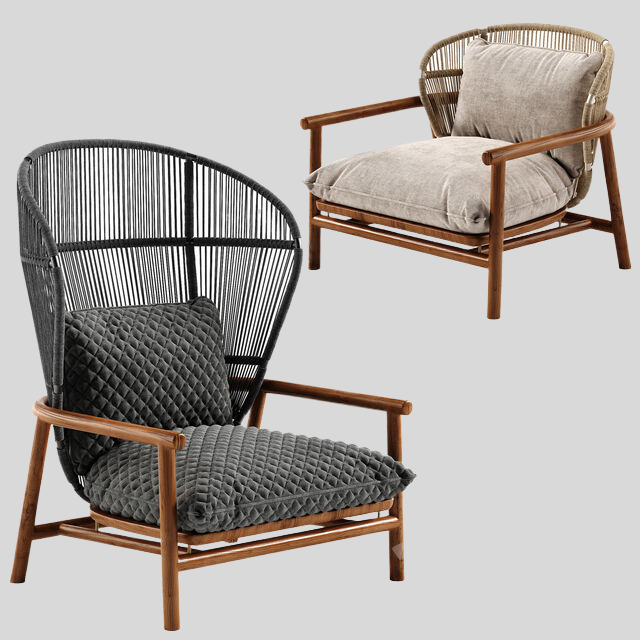 单人沙发3D模型下载-1