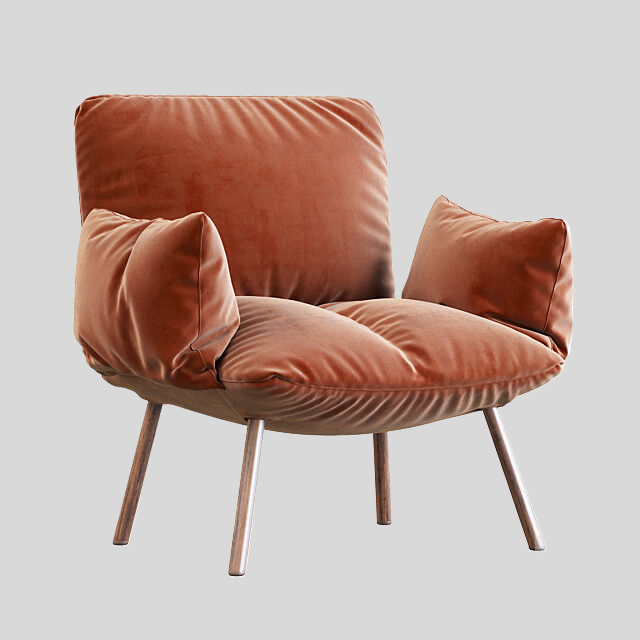 单人沙发3D模型下载-1