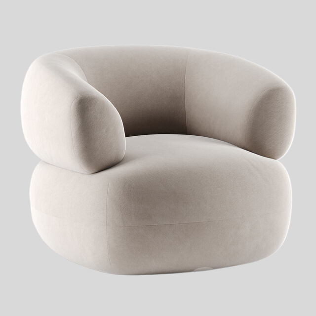 单人沙发3D模型下载-1