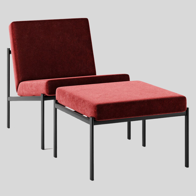 单人沙发3D模型下载-1