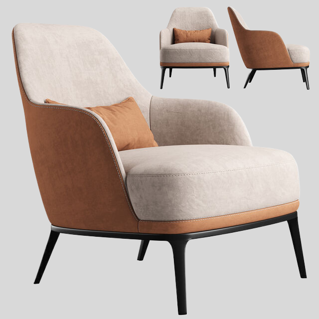 单人沙发3D模型下载-1