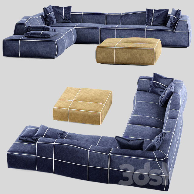 多人沙发3D模型下载-1