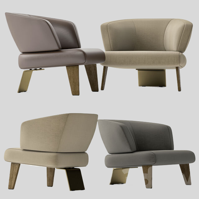 单人沙发3D模型下载-1