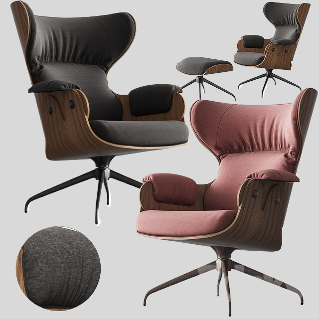 单人沙发3D模型下载-1