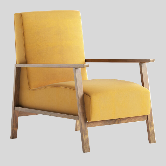 单人沙发3D模型下载-1