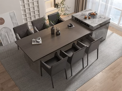 吧台_中岛台SU模型下载-1