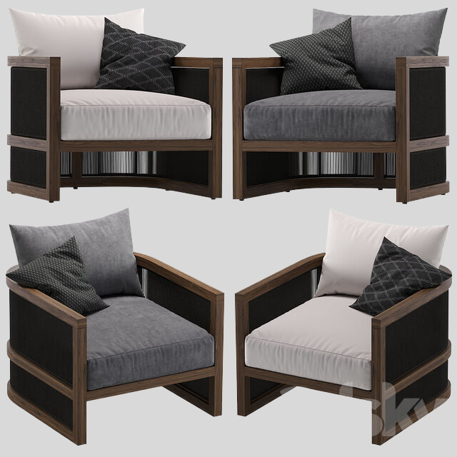 单人沙发3D模型下载-1