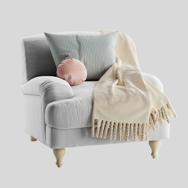 单人沙发3D模型下载-1