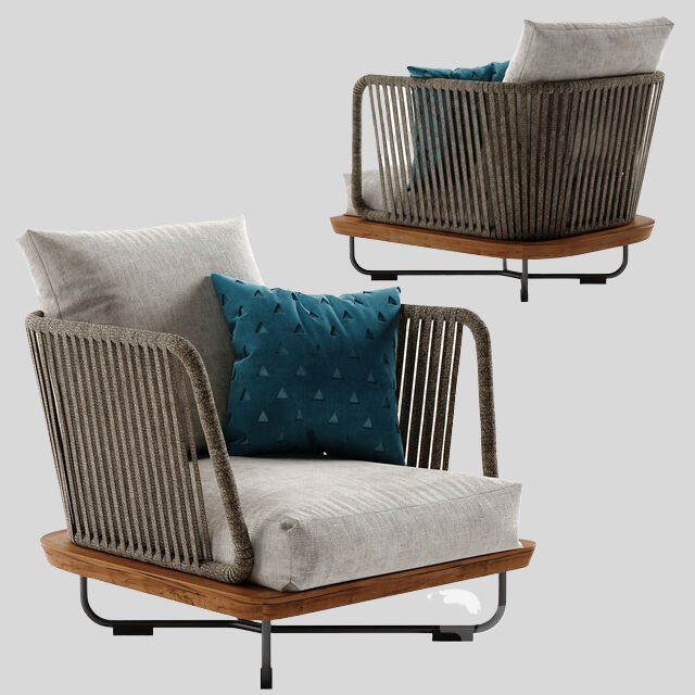 单人沙发3D模型下载-1