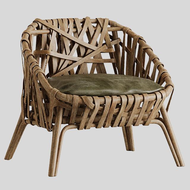 单人沙发3D模型下载-1