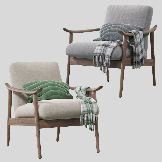 单人沙发3D模型下载-1