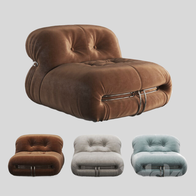 单人沙发3D模型下载-1