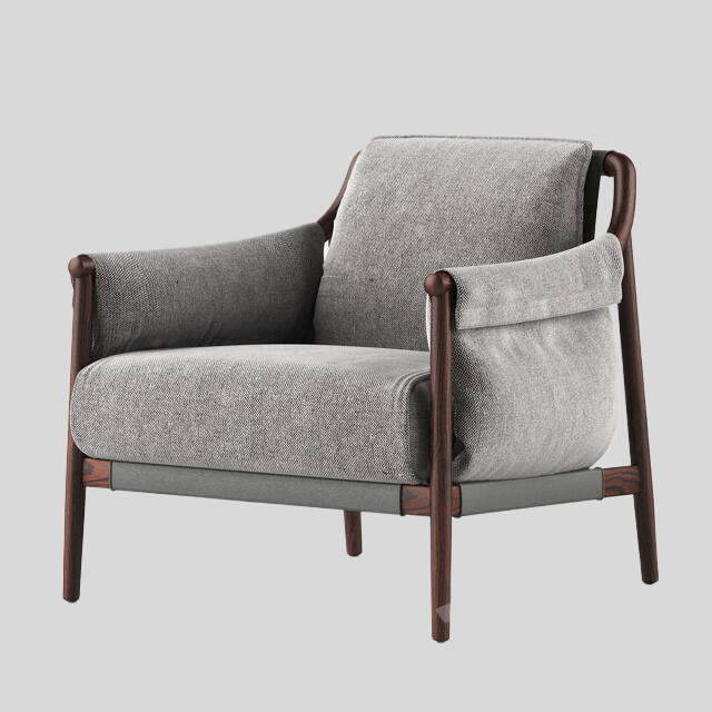 单人沙发3D模型下载-1