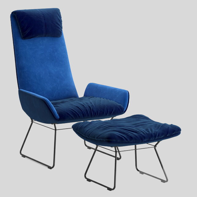 单人沙发3D模型下载-1