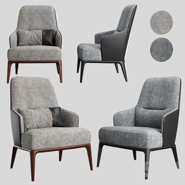 单人沙发3D模型下载-1