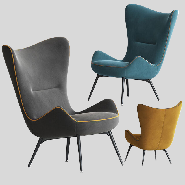 单人沙发3D模型下载-1