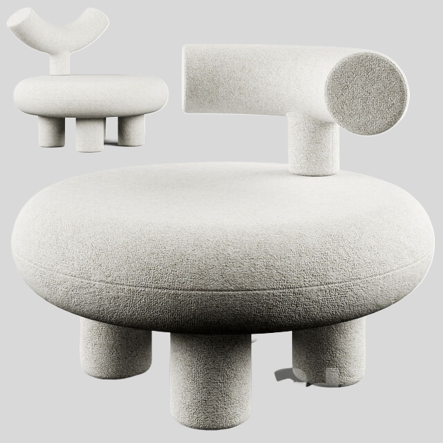 单人沙发3D模型下载-1