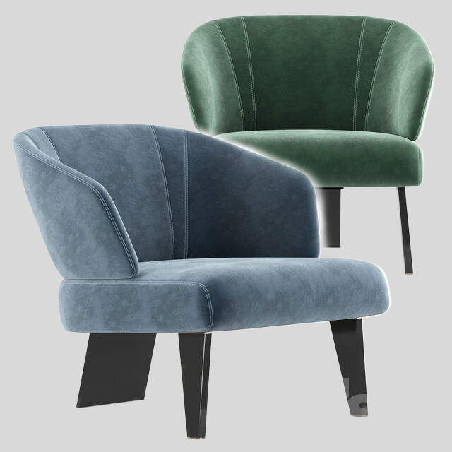 单人沙发3D模型下载-1