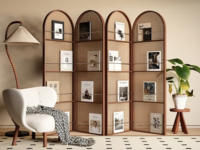 屏风隔断3d模型-1