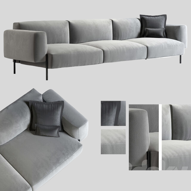多人沙发3D模型下载-1