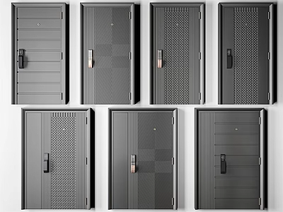 入户门_防盗门3D模型下载-1