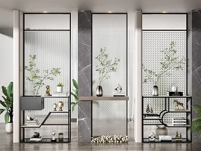 屏风隔断3d模型-1